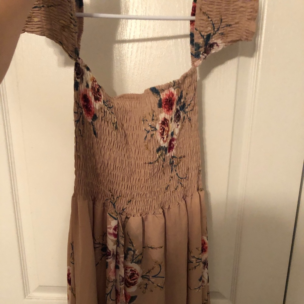 High low long dress with off the shoulder sleeves